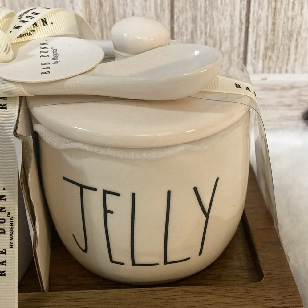 Rae Dunn Jam & Jelly Containers with Lids & Spoons